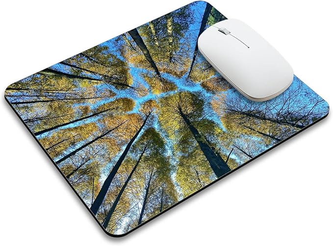 The Trees Under Blue Sky Mouse Pad Mat Rectangle Non-Slip Rubber Mousepad by Mzmrss