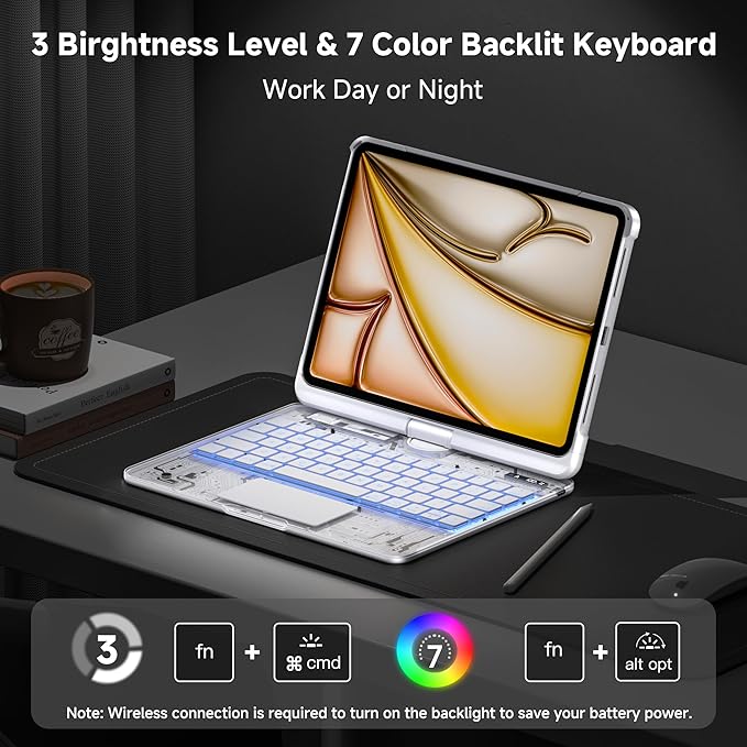 iPad Keyboard Case for 2024 M4 iPad Pro 11 inch, Magic Wireless Keyboard - Image 5