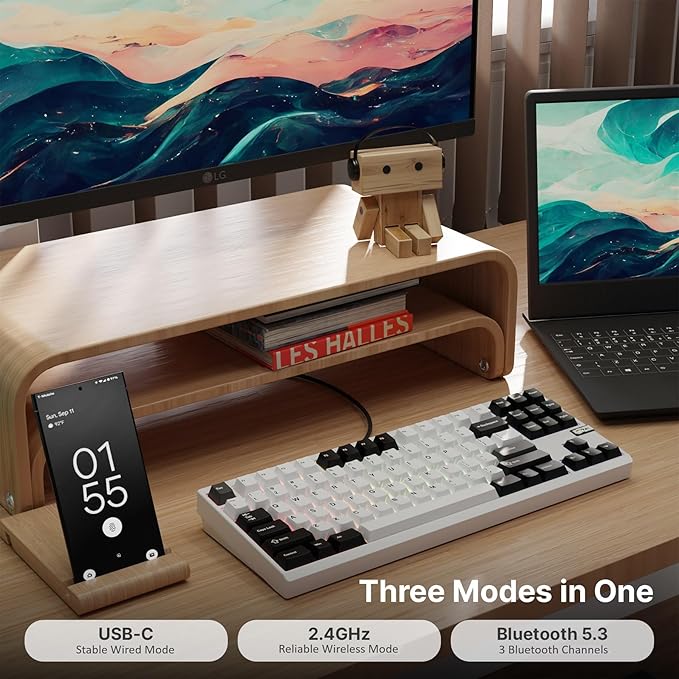 Chilkey ND TKL Aluminum Mechanical Keyboard, 87 Keys Tenkeyless Wireless Gaming - Image 3