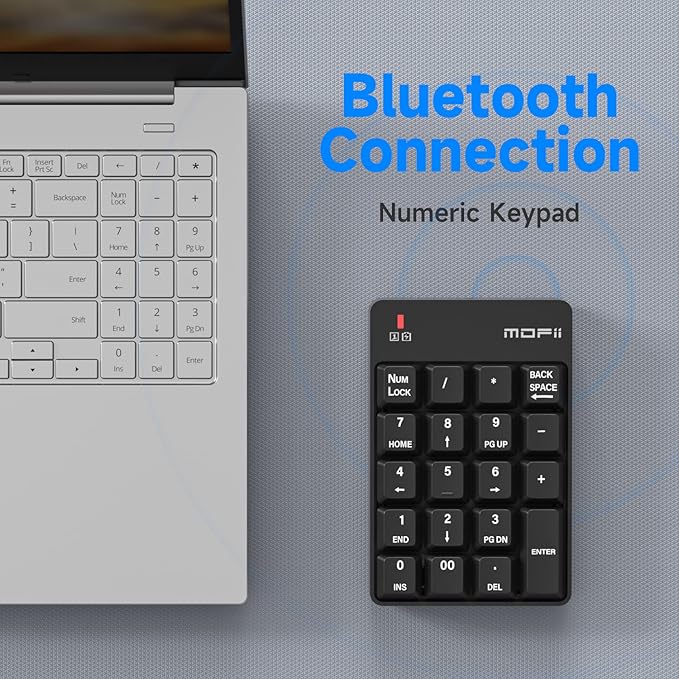 MOFII Bluetooth 5.1 Number Pad Wireless Numeric Keypad Silent 19 Keys USB - Image 3