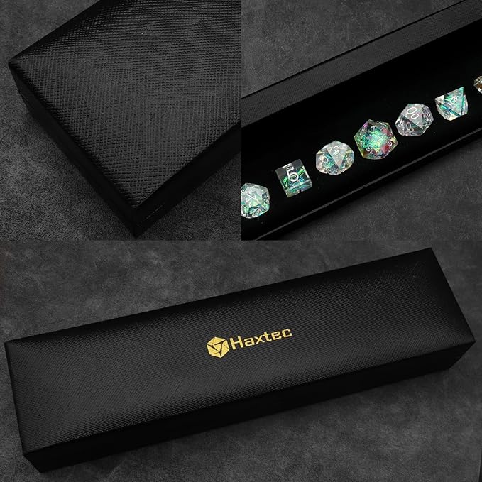 Haxtec Rainbow Sharp Edge Dice Set DND Dice - Image 6
