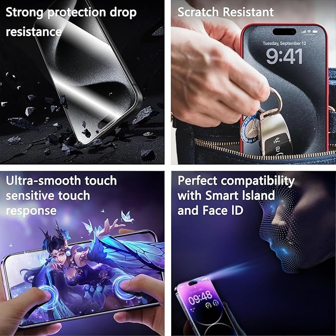 Screen Protector for iPhone 17, iPhone 16 Pro 6.3-Inch, 2 Pack, 9H Tempered - Image 5