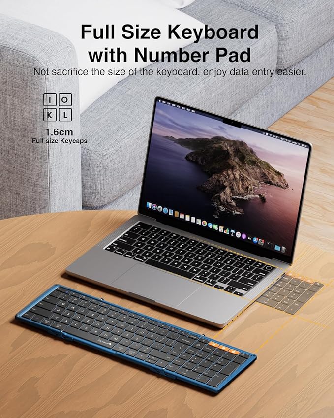 ProtoArc Foldable Bluetooth Keyboard, XK01 Folding Wireless Portable Keyboard - Image 5