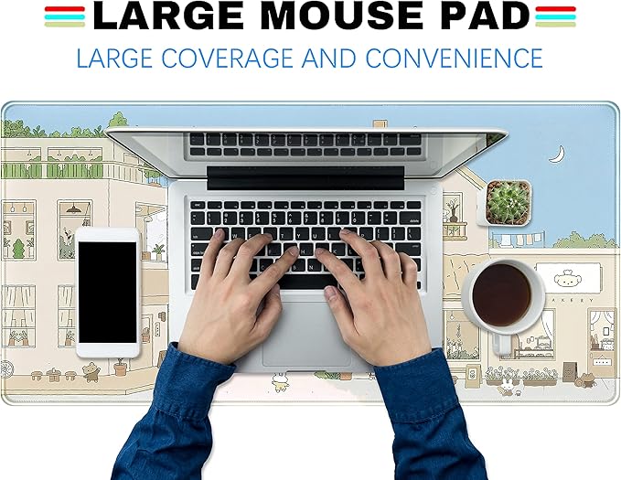 Cute Desk Mat Kawaii Mousepad Japanese Street Mouse Pad, Large Mouse Pad XXL - Image 3