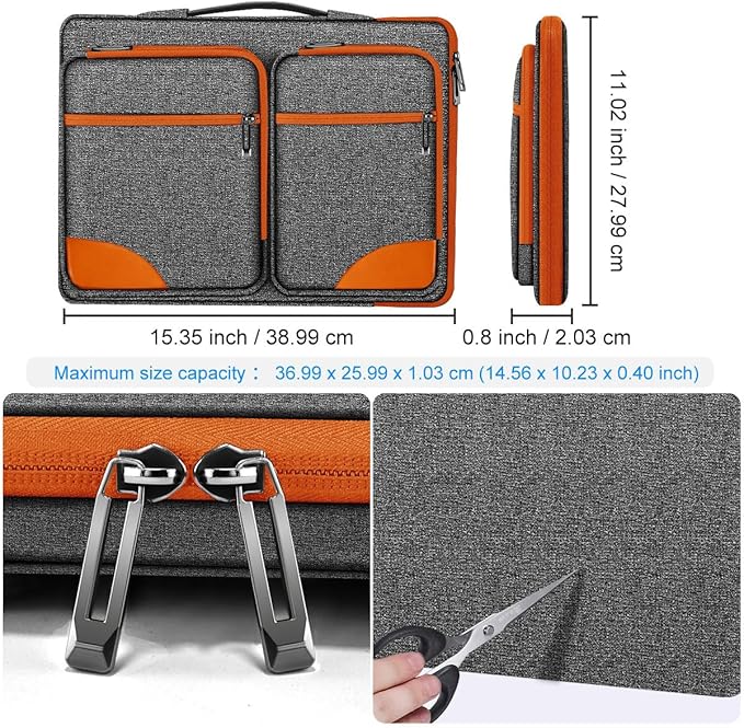 ZINZ Laptop Case 15 15.6 16 inches Sleeve Slim Briefcase Spill-Resistant Handbag - Image 2