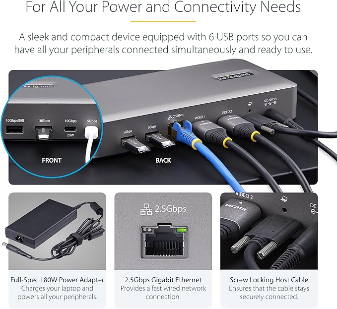 StarTech.com USB-C Docking Station, 40Gbps Data Transfer, 2.5Gb Ethernet - Image 5