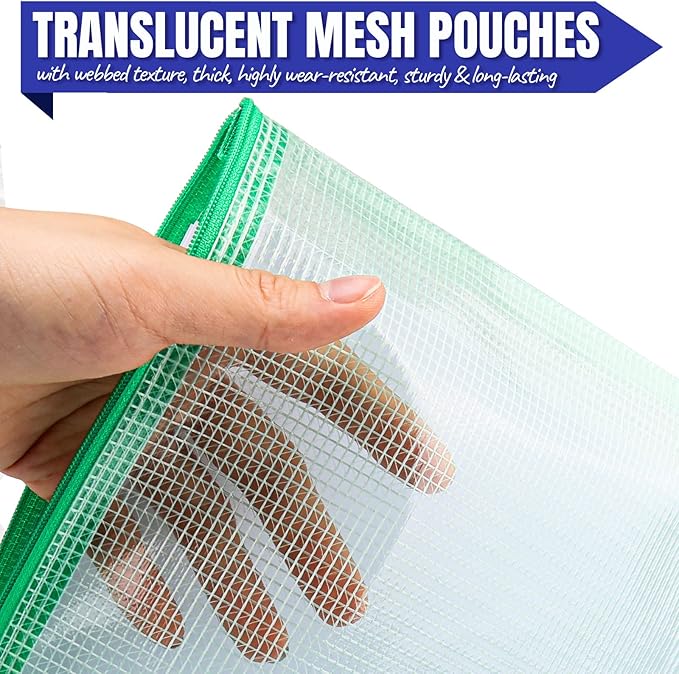 LEOBRO 20PCS Zipper Pouch, A4 Mesh Zipper Pouch Bags, Waterproof Bag, Mesh Bags - Image 6