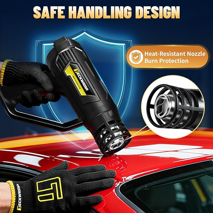 TECKWRAP Heat Gun 2000W with LCD Display, Adjustable Hot Air Gun - Image 3