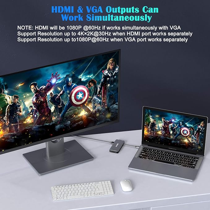 USB C Hub Multiport Adapter - 10 in 1 Portable Dongle - Image 5