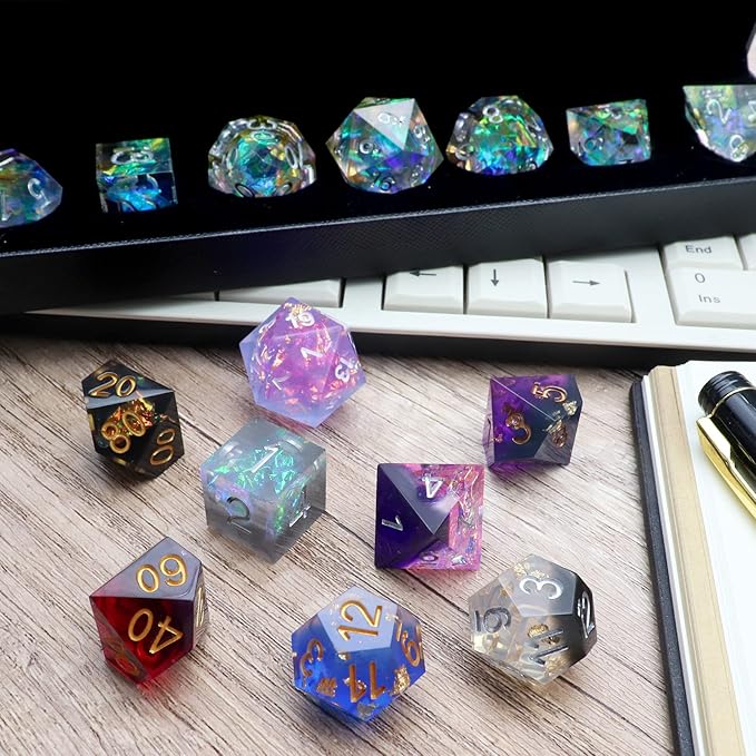 Haxtec Mystery DND Dice Set Sharp Edge Resin Dice - Image 8