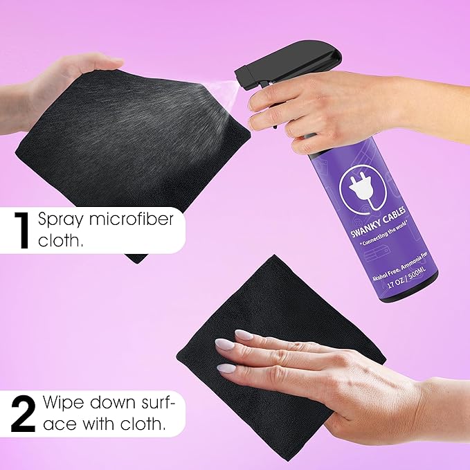 Swanky Computer Screen Cleaner Kit: Set of Electronic Cleaner Spray Microfiber - Image 6
