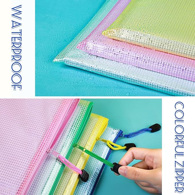LEOBRO Mesh Zipper Pouch Bags, 13.2"x 9.2" Zipper Pouch, Storage Bags Pouch - Image 4