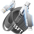 4-in-1 Long USB C Cable 60W 15FT Compatible by Vexipia