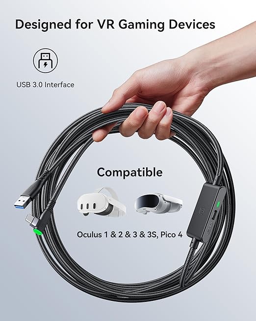 INIU Link Cable 16ft with Charging Port, VR Cable - Image 3