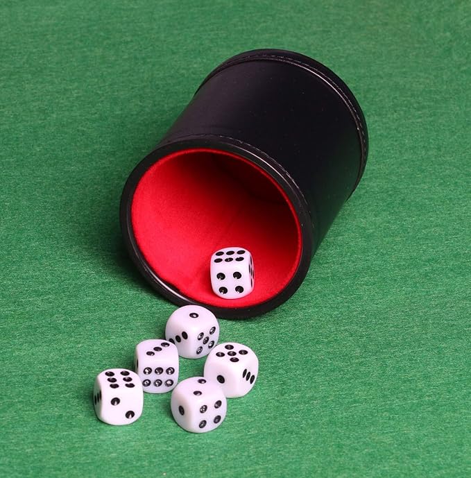 PU Leather Dice Cup Set, Felt Linning Dice Shaker - Image 5