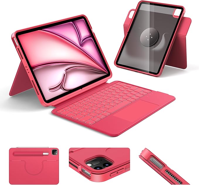 HOU Rotatable Keyboard Case for iPad Air 11, Magnetic Detachable Case by HOU