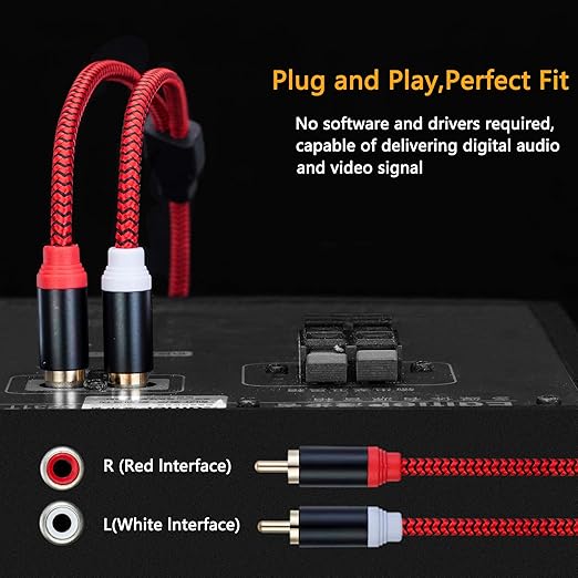 RCA Cable 20Ft, 2Rca Male to 2-RCA Male Audio Stereo Subwoofer Cable - Image 6