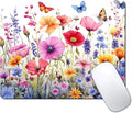 Colorful Wildflowers Floral Butterfly Custom Mouse Pad by IMAYONDIA