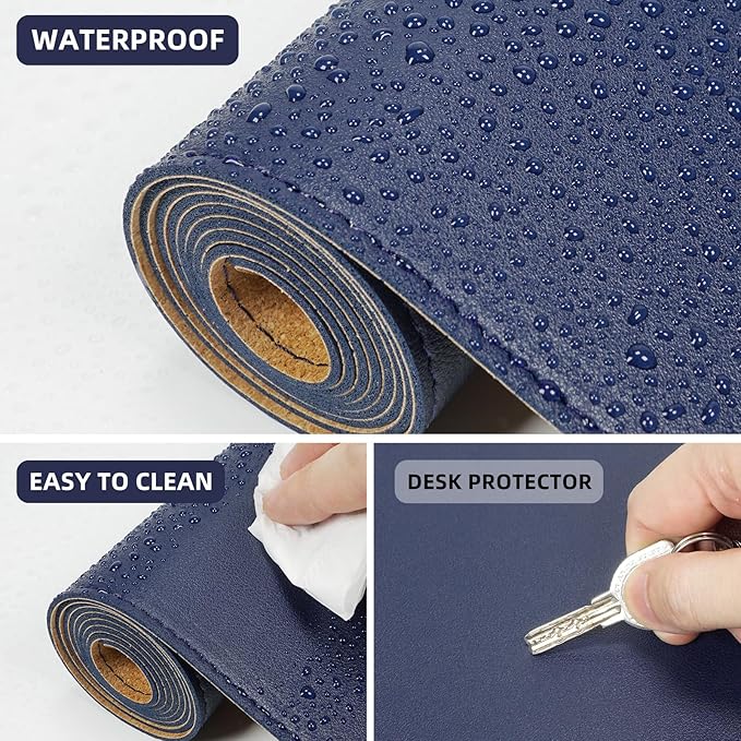 AFIING Leather Desk pad Protector, Large Non-Slip Office Desk Mat - Image 3