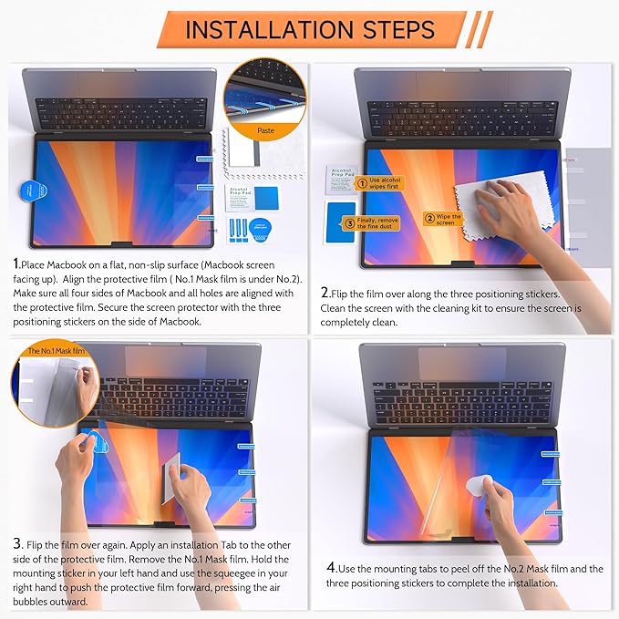 Privacy Screen for MacBook Air 15 Inch, Matte Anti Glare Blue Light Filter - Image 8