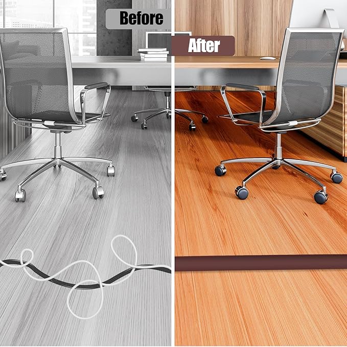 Floor Cord Cover Cavity 0.8"x0.37" Self Adhesive Cord Hider, 3.3FT Low Profile - Image 5