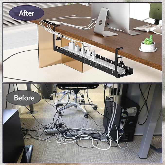 Shikha Cable Management Under Desk, 15.7"-31" Retractable Cable Management Tray - Image 2