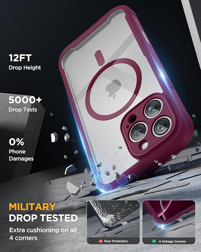 Miracase Magnetic for iPhone 16 Pro Case Full-Body Phone - Image 5