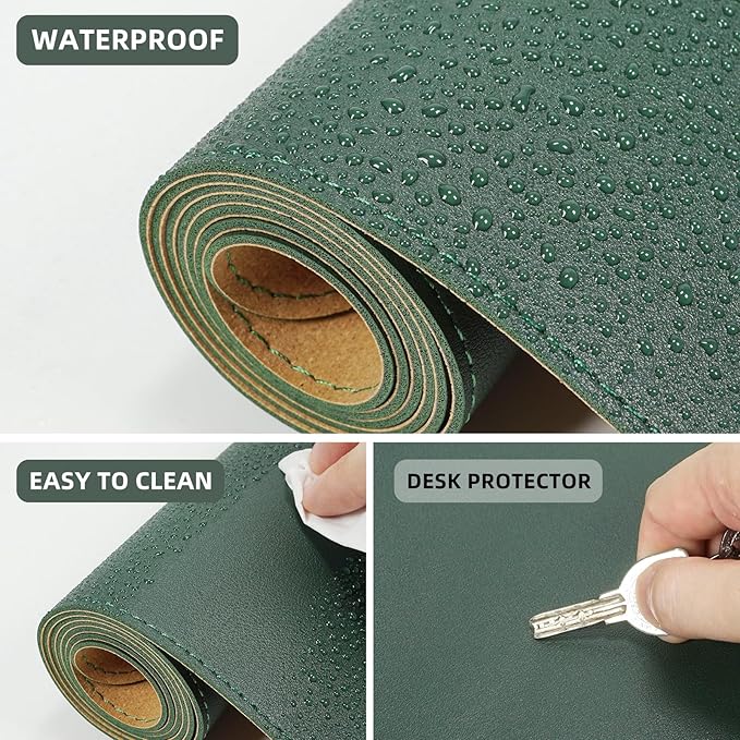 AFIING Dual-Sided Desk Pad, Natural Cork & PU Leather Large Mouse mats - Image 4