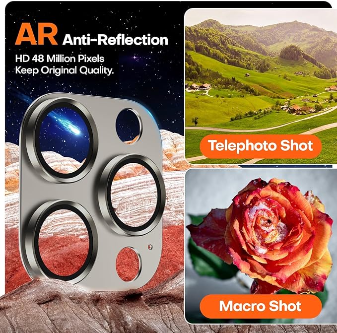 Camera Lens Protector for iPhone 16 Pro Max/16 Pro/15 Pro Max/15 Pro/14 Pro - Image 4