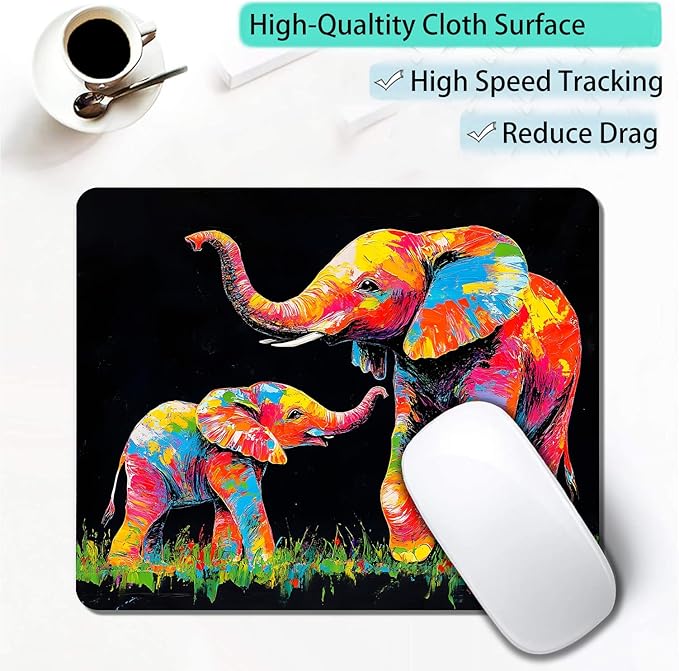 Colorful Animal Elephant Custom Mouse Pad - Image 3