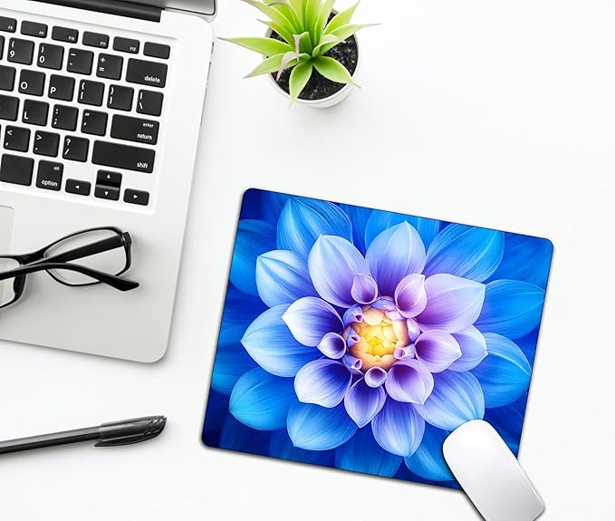 Blooming Blue Lotus Flower Mouse Pads - Image 6