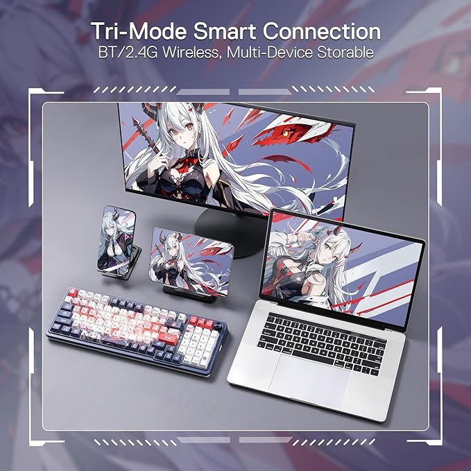 Redragon K686 PRO SE 98 Keys Wireless Gasket RGB Gaming Keyboard, 3-Mode Anime - Image 6