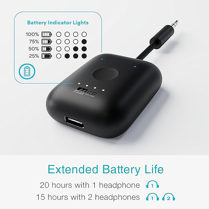 MEE audio Connect Air in-Flight Bluetooth Wireless Audio Transmitter, - Image 6