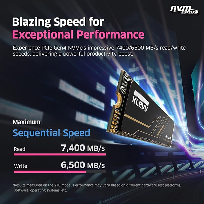 KLEVV CRAS C925G 2TB M.2 2280 NVMe PCIe Gen4x4 Internal Gaming SSD - Image 2
