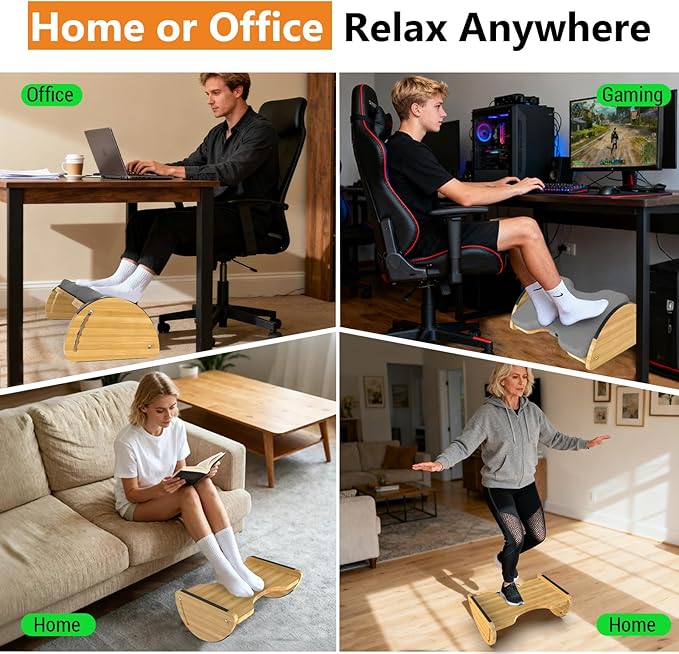 Bamboo Foot Rest for Under Desk at Work - Image 8