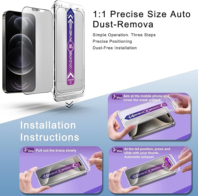 2 Pack Matte Screen Protector for iPhone 12 and iPhone 12 Pro 6.1-Inch Auto - Image 3
