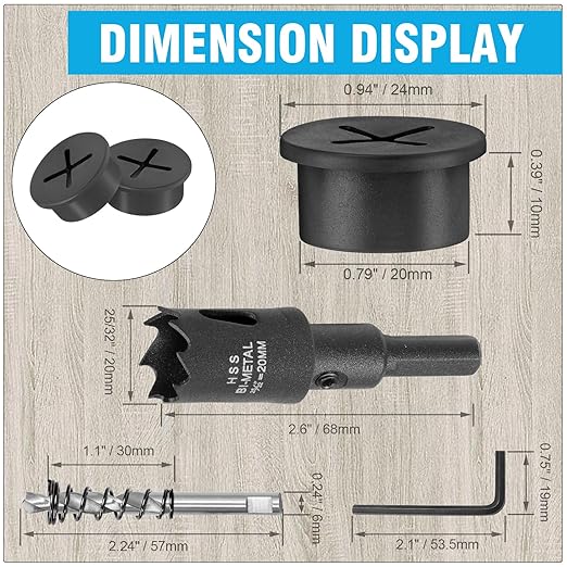 3/4" Black Desk Grommet, JTemgle Flexible Cable Grommet - Image 2