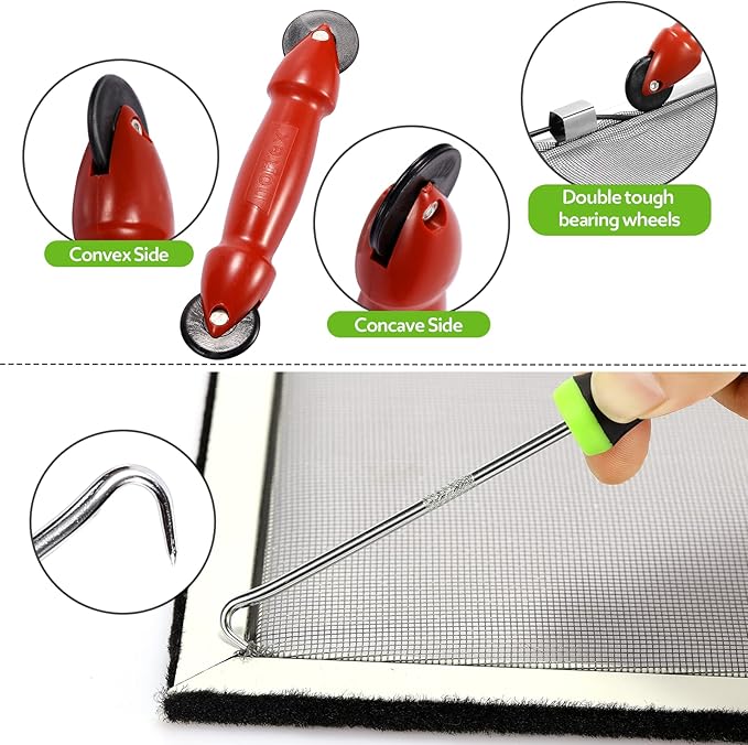 FLYZZZ Windows Screen Door Repair Kit Fiberglass Mesh 48''x118'' Black Window - Image 4