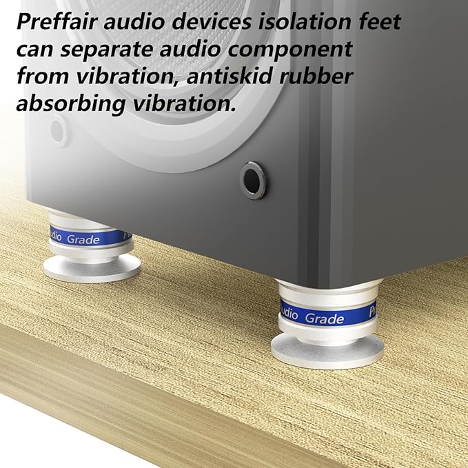 Preffair HiFi Speaker Isolation Feet Spikes, Aluminum Shockproof Turntable - Image 4