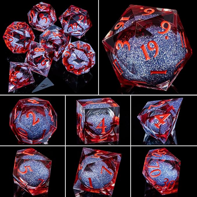 ARUOHHA Liquid Core DND Dice Set, Vampire Sharp Edged Dragons Dice Compatible - Image 5