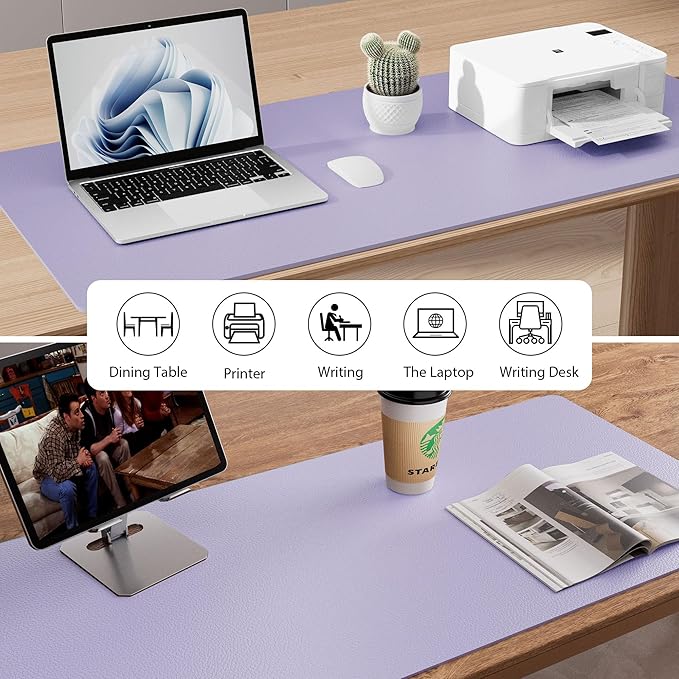 Aothia Non-Slip PU Leather Waterproof Desk Protector Mat, Mouse Pad, Desk - Image 5