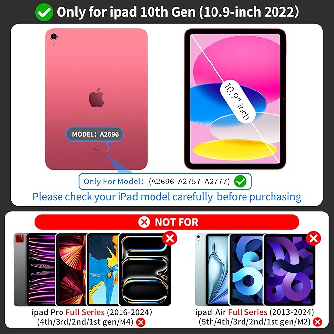 Keyboard Case for iPad 10th Generation and iPad 11th, Magnetic Detachable - Image 8
