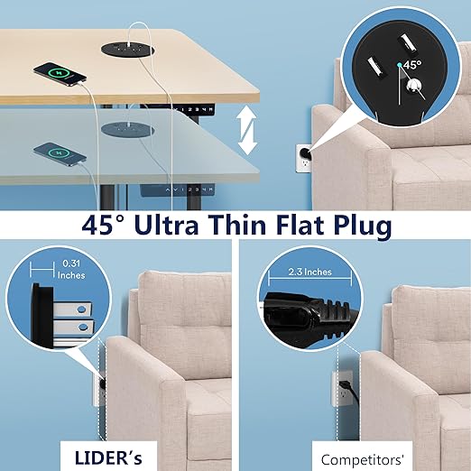 LIDER PD 65W GaN Technology Desktop Power Grommet, Power Delivery, USB-A and 2 - Image 6