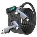 Travel Essentials 240W USB C Cable, 4 in 1 Charging Cable Fast Charging Cords by Jogrytece