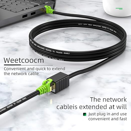 Ethernet Extension Cable 10ft, Network Cat6a Extension Patch Cable RJ45 Cords - Image 5