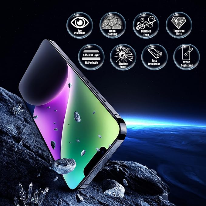 Screen Protector for iPhone 16e/14/13/13Pro, Colorless Anti-Blue Light Tempered - Image 5