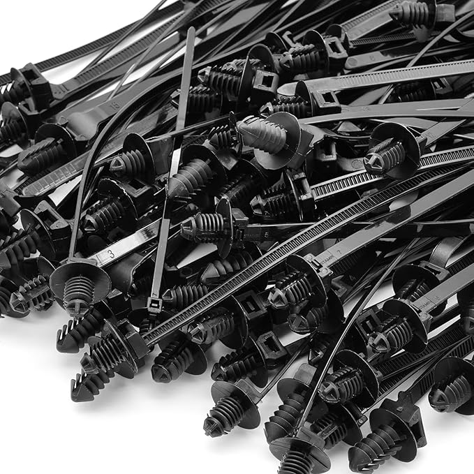 240 Pcs Push Mount Cable Ties Assorted Sizes, 6-Types Snap in Zip Ties Self - Image 4