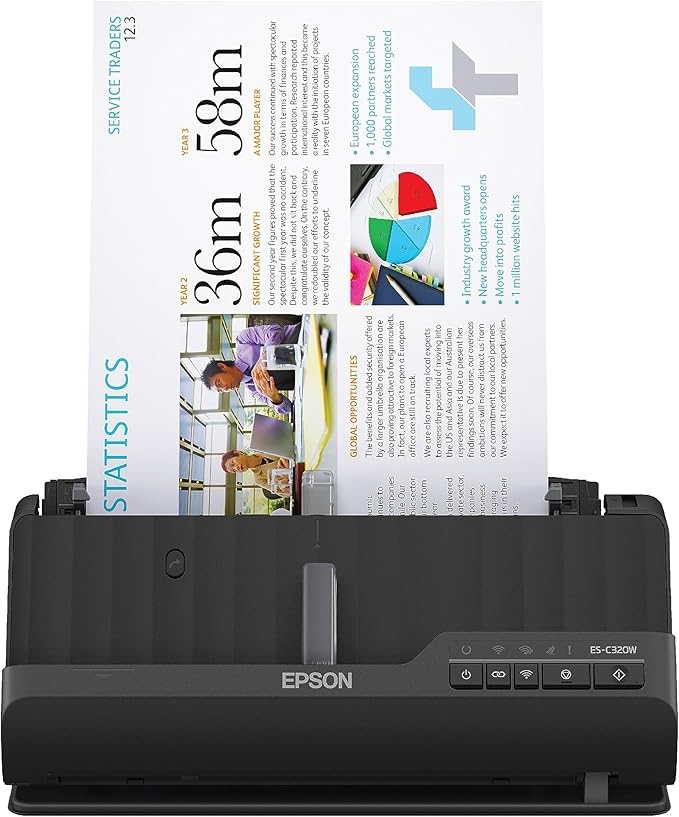 Epson - Workforce ES-C320W - Wireless Compact Desktop Document Scanner - by Epson