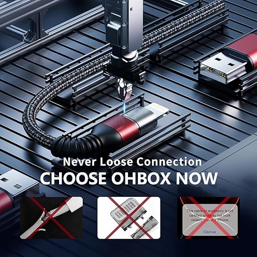 iPhone Charger 10FT Long Cable 3Pack USB-A to Lightning Cable Nylon Braided - Image 3