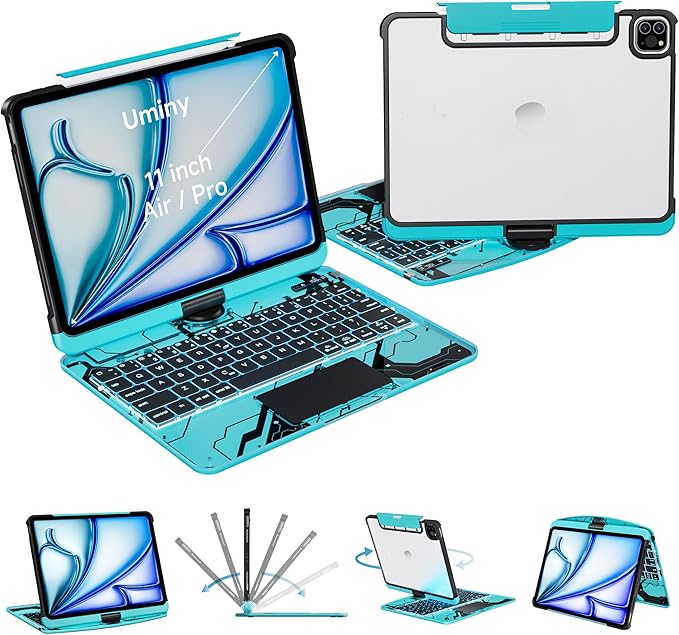 Keyboard Case for iPad 11 inch Pro 4/3/2/1st Gen & 11’’ iPad Air 2025 M3 by Uminy